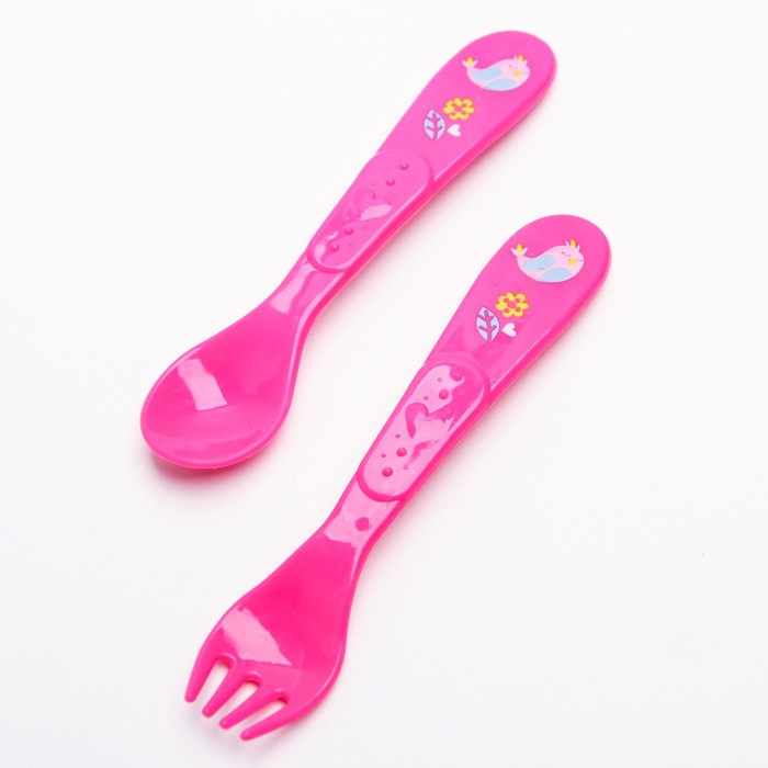 Набор детской посуды «Радость», 3 предмета: тарелка на присоске 250 мл, ложка, вилка, от 5 мес.