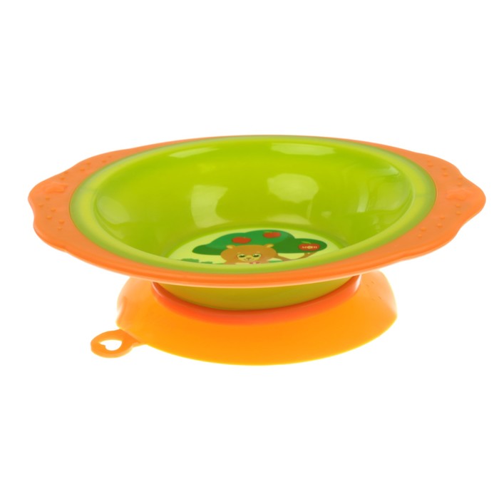 Набор детской посуды «Лесные друзья», 3 предмета: тарелка на присоске 250 мл, ложка, вилка, от 5 мес.