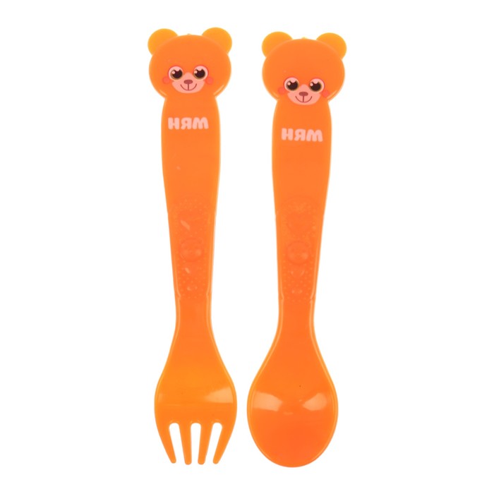 Набор детской посуды «Лесные друзья», 3 предмета: тарелка на присоске 250 мл, ложка, вилка, от 5 мес.