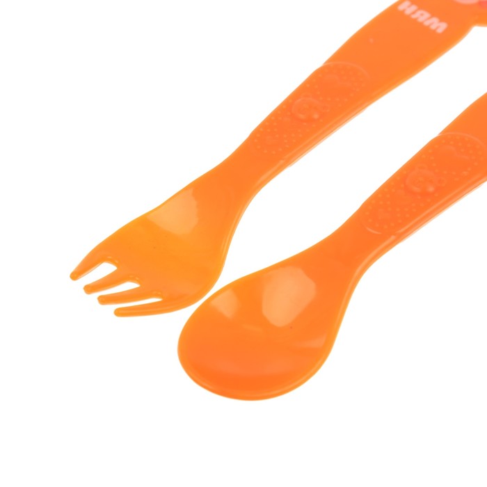 Набор детской посуды «Лесные друзья», 3 предмета: тарелка на присоске 250 мл, ложка, вилка, от 5 мес.