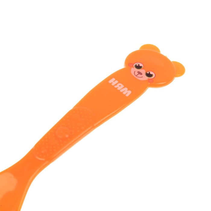 Набор детской посуды «Лесные друзья», 3 предмета: тарелка на присоске 250 мл, ложка, вилка, от 5 мес.