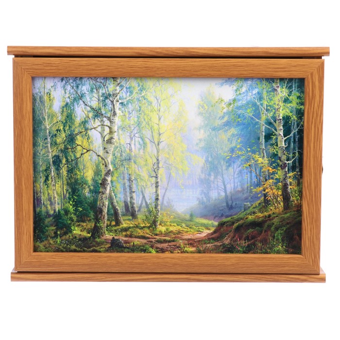 Ключница "Утро в березовом лесу" 24х33 см