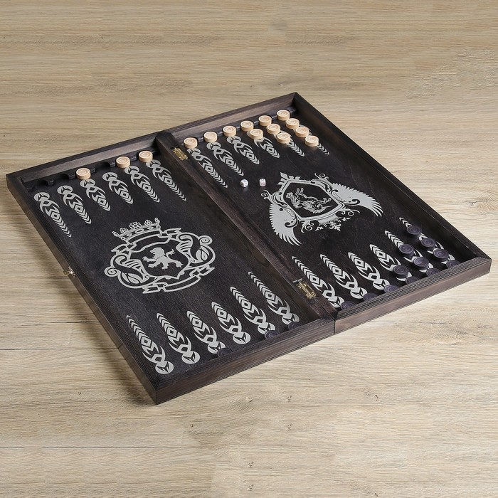 Настольная игра 3 в 1 "Рыцари": нарды, шахматы, шашки, (доска дерево 60х60 см)