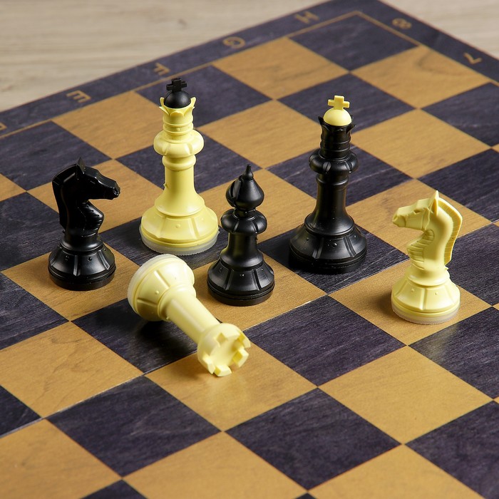 Настольная игра 3 в 1 "Черное золото": нарды, шахматы, шашки (доска дерево 40х40 см)
