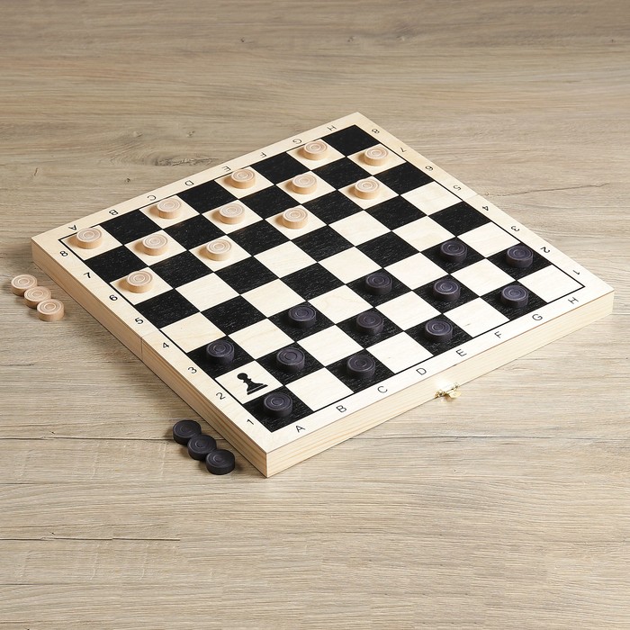 Настольная игра3 в 1"Классическая":нарды, шахматы, шашки (доска дерево 40х40 см)10,2см,5,2см