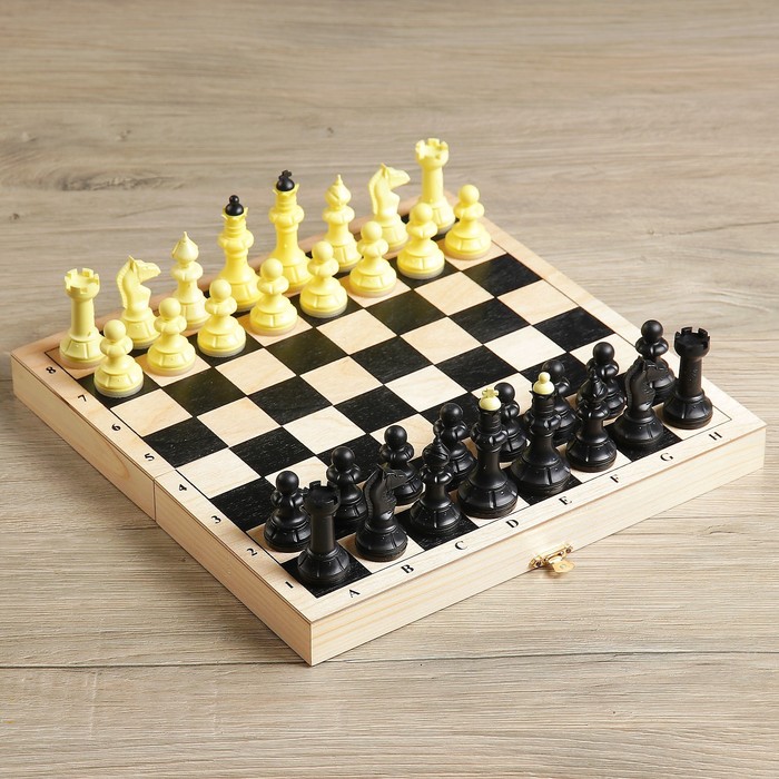 Шахматы, деревянная доска 29 х 29 см, король h-7 см шахматы без бренда шахматы обиходные 29 х 29 см король 6 7 см пешка 3 1 см