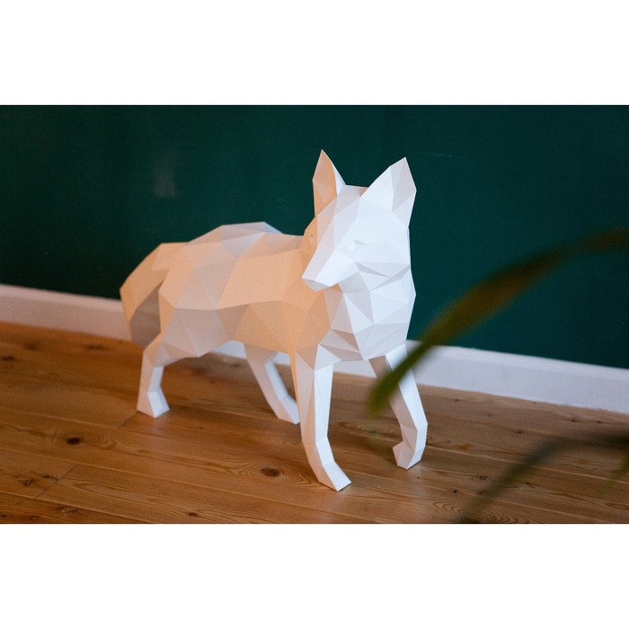 Набор Polygonal paper для склейки лисы, белый