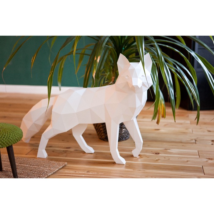 Набор Polygonal paper для склейки лисы, белый