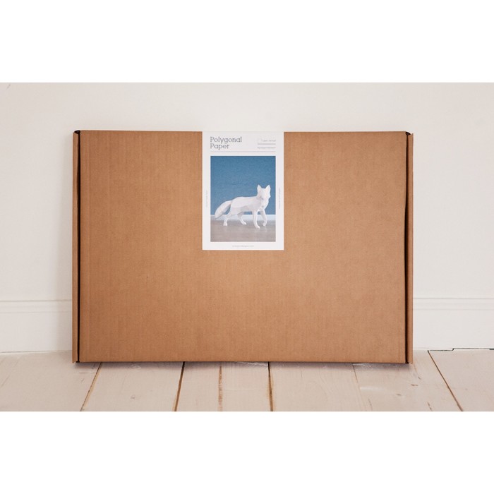 Набор Polygonal paper для склейки лисы, белый