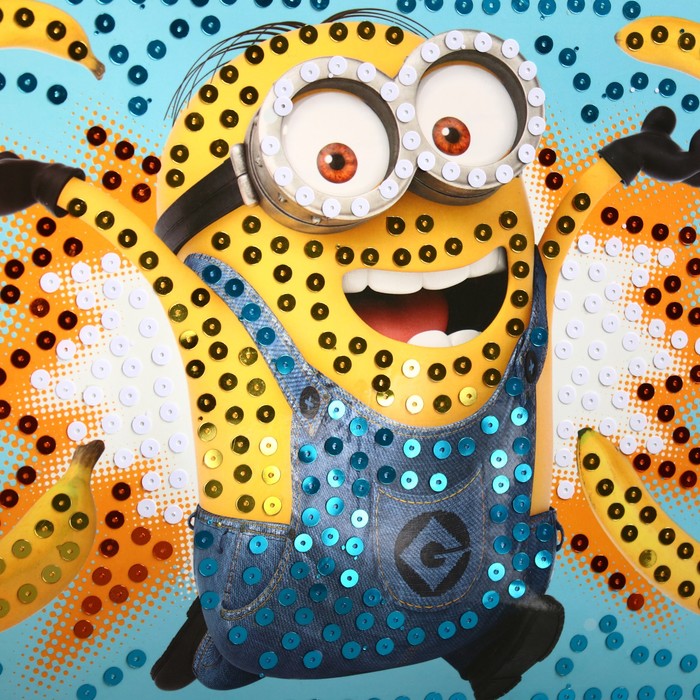 Аппликация пайетками "Бананы" Гадкий Я + 4 цвета пайеток