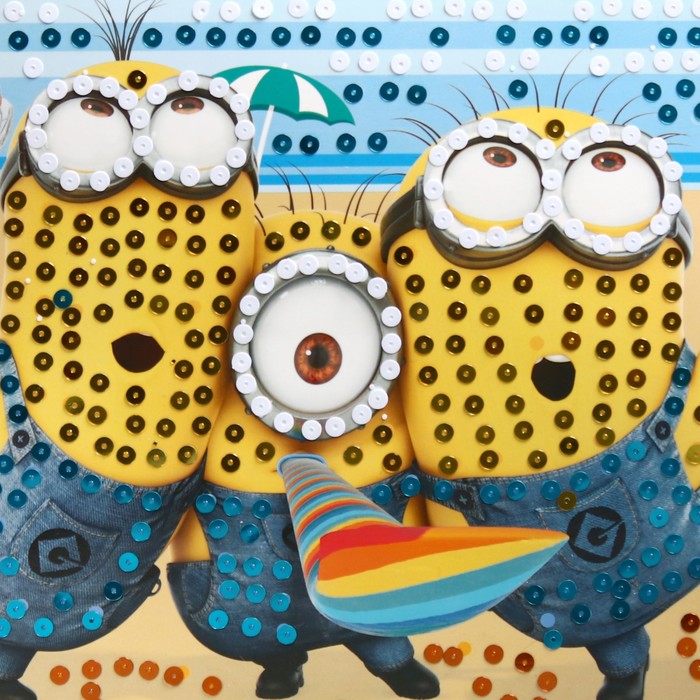 Аппликация пайетками "Пляж" Гадкий Я + 4 цвета пайеток