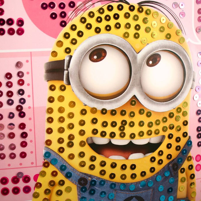 Аппликация пайетками Гадкий Я, для девочек + 4 цвета пайеток