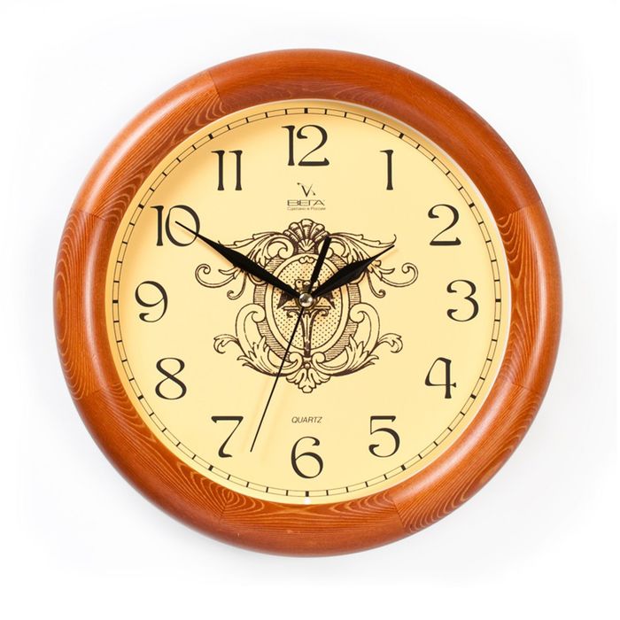 Часы настенные круглые "Классика", деревянные
