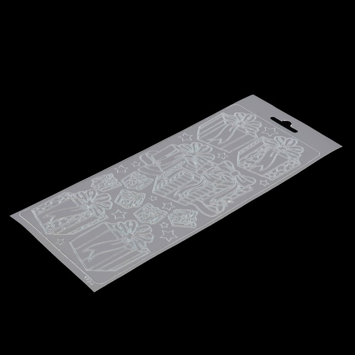 Контурные стикеры "С праздником" серебряные (SCB 1517241)