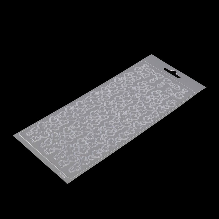 Контурные стикеры "Линии из сердец" серебряные (SCB 1500241)