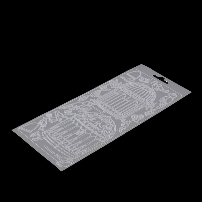 Контурные стикеры "Клеточки" серебряные (SCB 1523721)