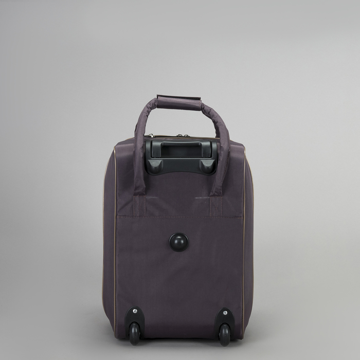 Чемодан малый с сумкой, отдел на молнии, наружный карман, цвет коричневый/бордовый
