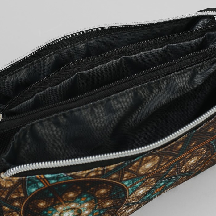 Косметичка простая «Узоры», 3 отдела на молнии