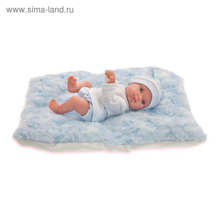 Кукла «Пепито» мальчик, на голубом одеялке, 21 см