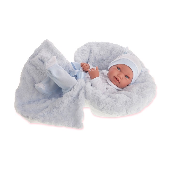 Кукла-младенец "Эдуардо" в голубом, 42 см