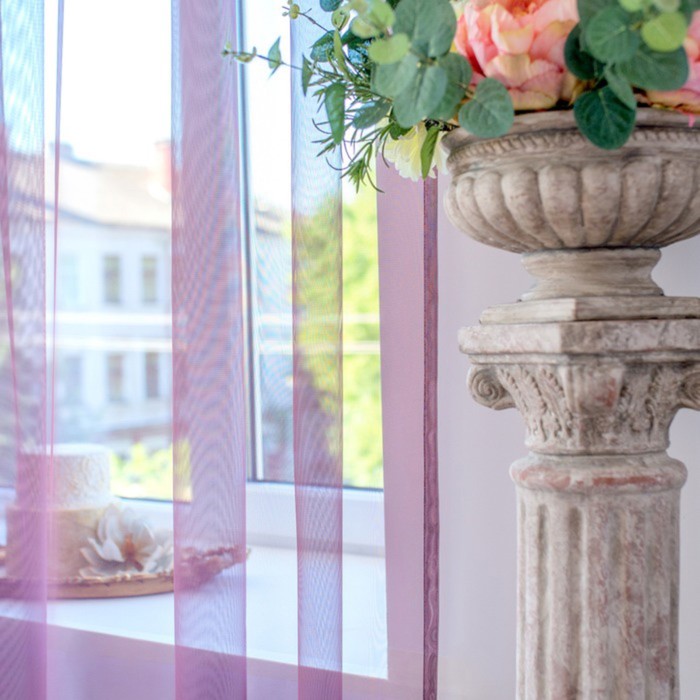 Тюль Hohmann, размер 500х270 см, цвет розовый, шторная лента