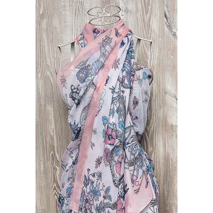 Палантин женский, размер 180х90 см, цвет розовый KXV6606