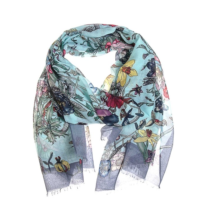 Палантин женский, размер 180х90 см, цвет голубой KXV6608