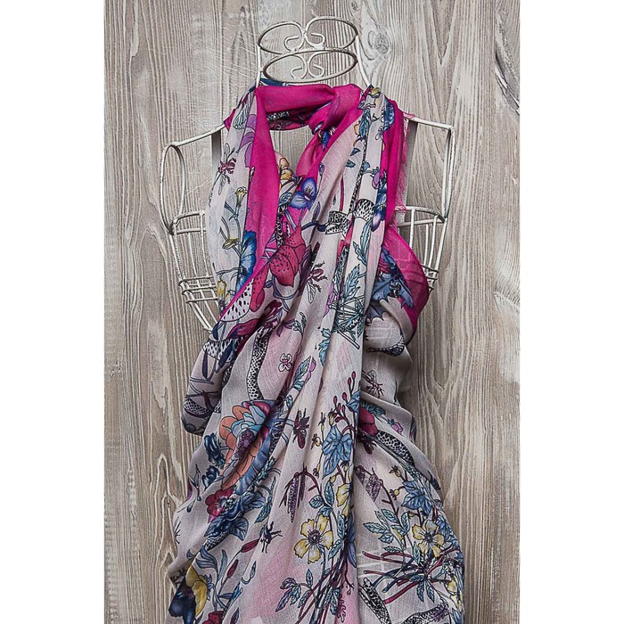 Палантин женский, размер 180х90 см, цвет голубой KXV6610