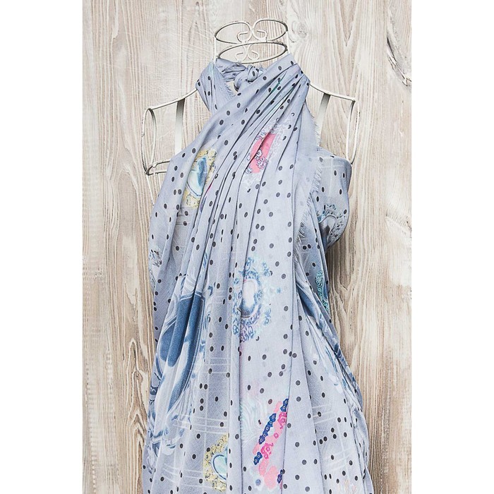 Палантин женский, размер 180х90 см, цвет голубой KXV6611