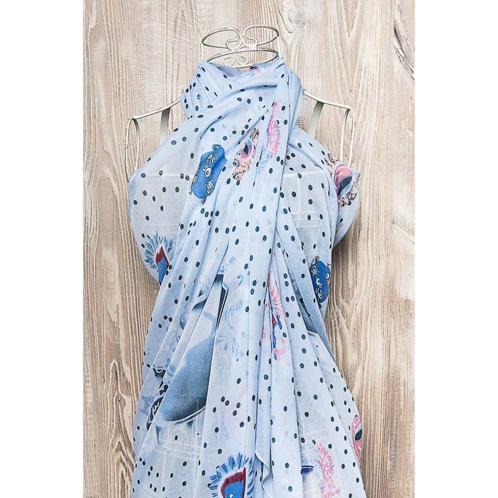 Палантин женский, размер 180х90 см, цвет голубой KXV6614