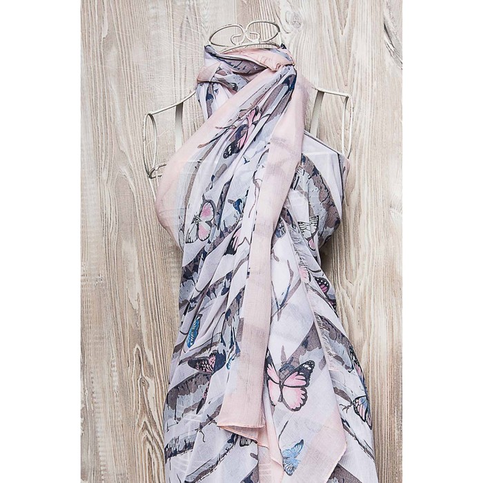 Палантин женский, размер 180х90 см, цвет розовый KXV6617