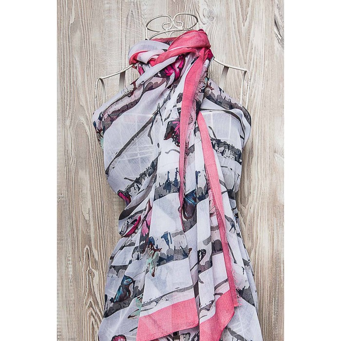 Палантин женский, размер 180х90 см, цвет белый KXV6618