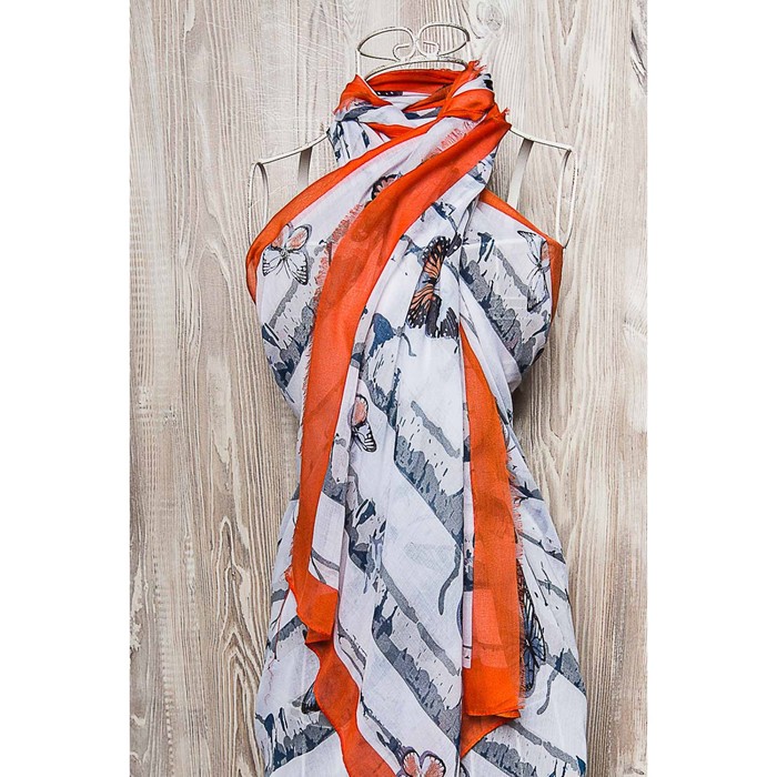 Палантин женский, размер 180х90 см, цвет белый KXV6620