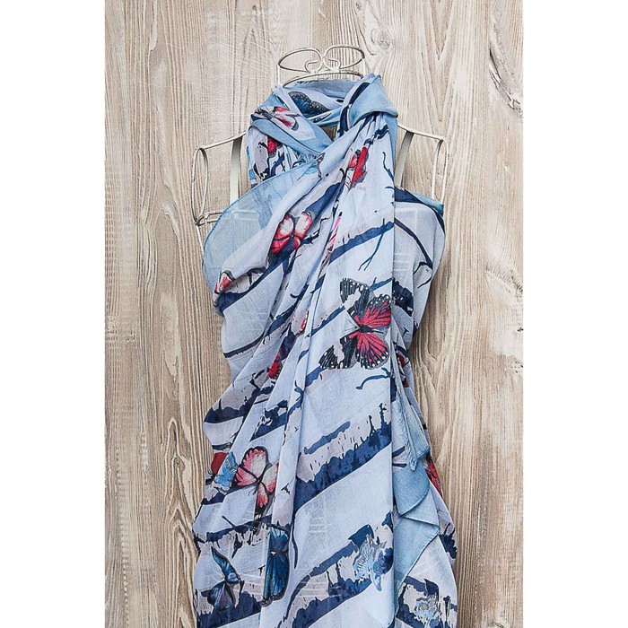 Палантин женский, размер 180х90 см, цвет голубой KXV6621