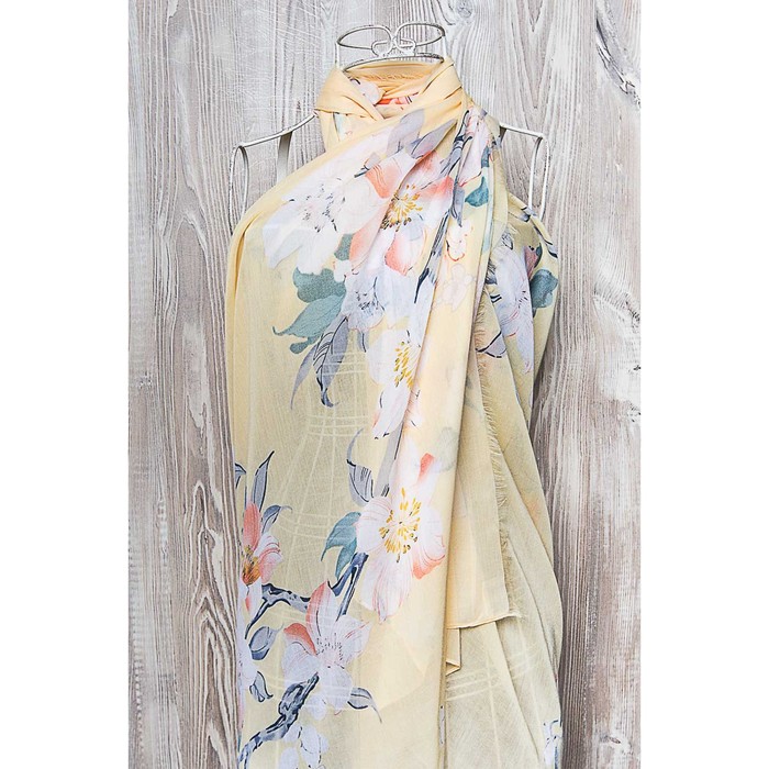 Палантин женский, размер 180х90 см, цвет белый KXV6623