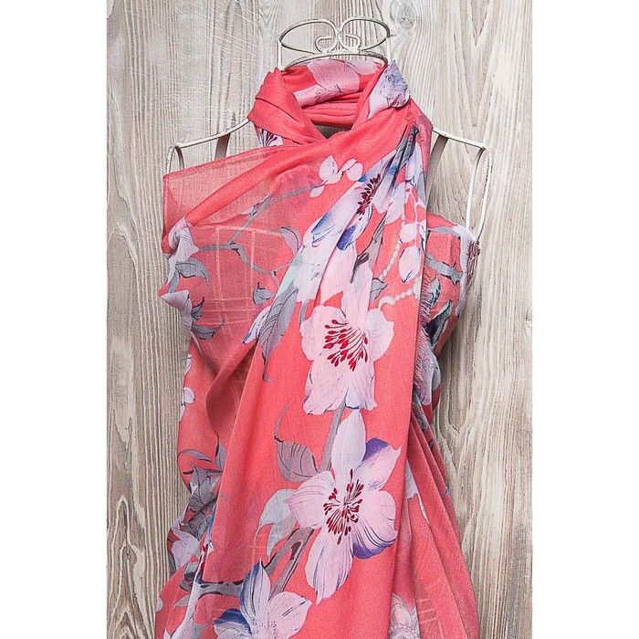 Палантин женский, размер 180х90 см, цвет розовый KXV6624