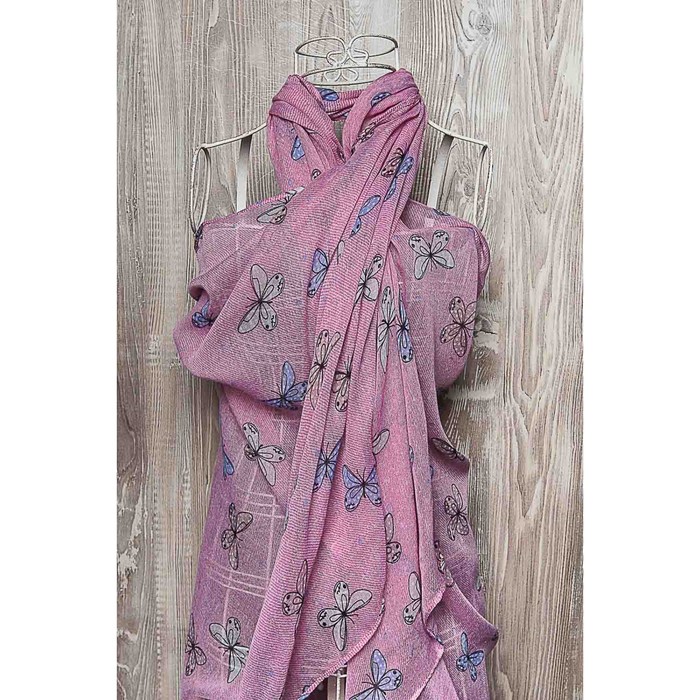 Палантин женский, размер 180х80 см, цвет розовый K05V7602