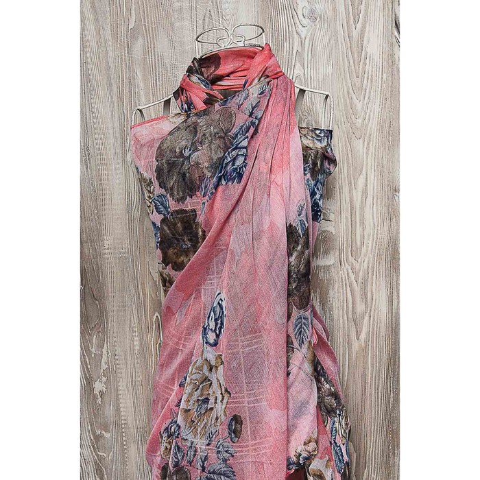 Палантин женский, размер 180х80 см, цвет розовый K05V7629