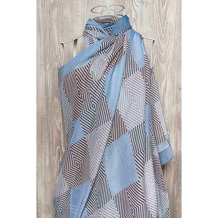 Палантин женский, размер 180х90 см, цвет голубой KXV8605