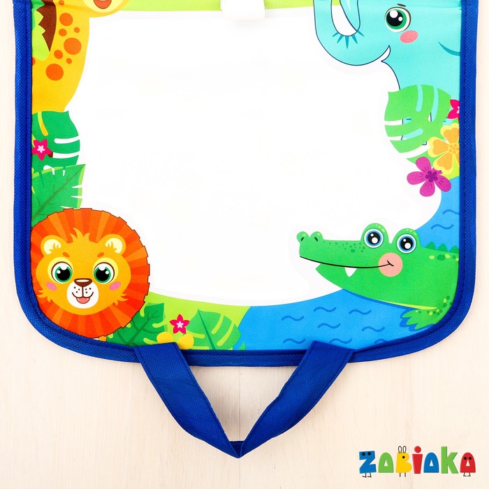 Коврик для рисования водой «Весёлый зоопарк» в виде папки с водным маркером