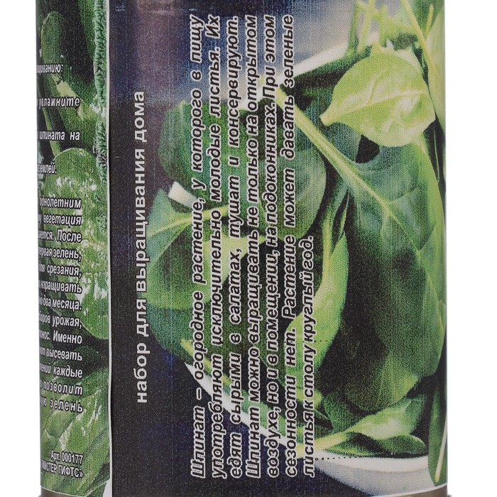 Растущая травка в банке "Шпинат"