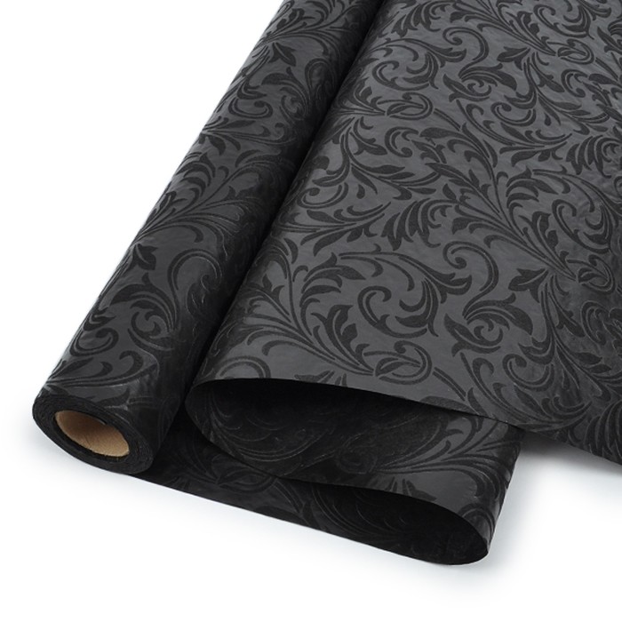 Фетр ламинированный "Вензель" 0,49 х 5 м, цвет чёрный