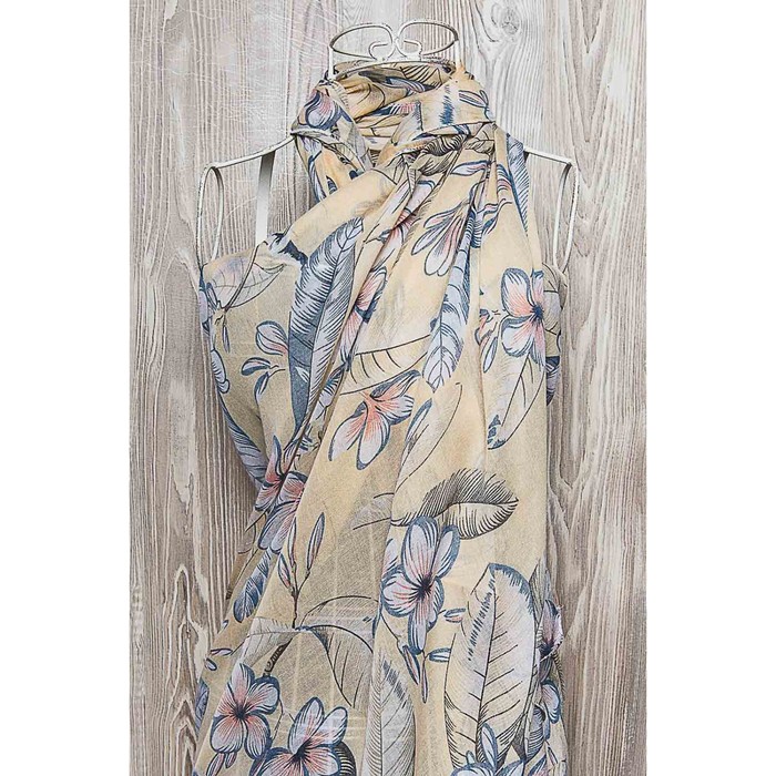 Палантин женский, размер 180х90 см, цвет голубой KXV8612