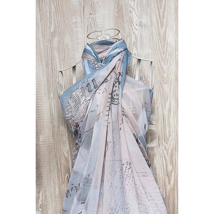 Палантин женский, размер  180х90 см, цвет голубой  KXV8618
