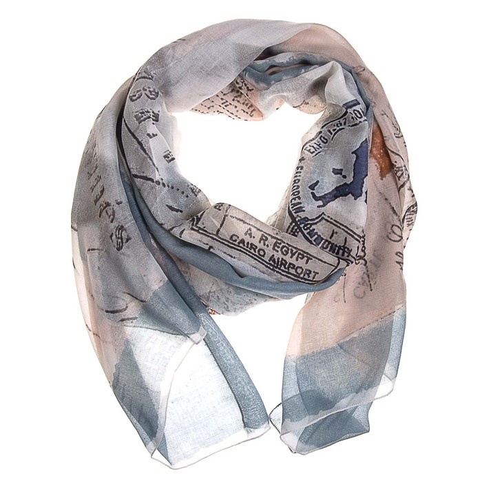 Палантин женский, размер 180х90 см, цвет голубой KXV8618