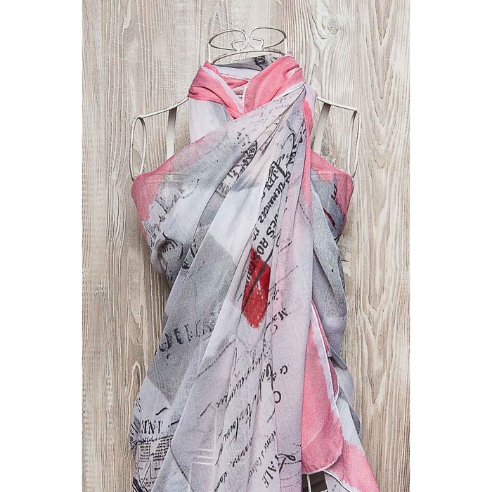 Палантин женский, размер  180х90 см, цвет розовый  KXV8620