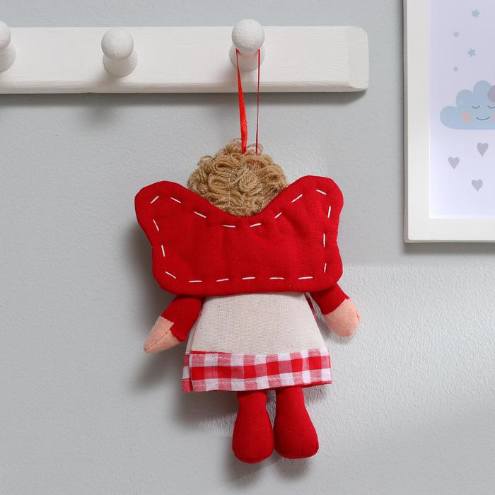 Мягкая игрушка-подвеска кукла "Ангелок" в шарфике, звезда на платье, цвета МИКС