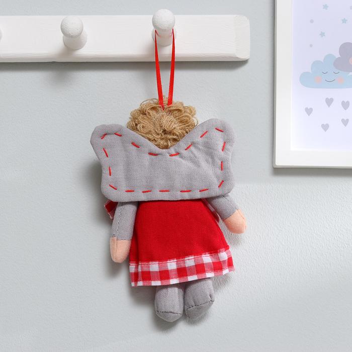 Мягкая игрушка-подвеска кукла "Ангел" в шарфике, звезда на платье, цвета МИКС