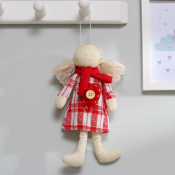 Мягкая игрушка-подвеска кукла "Юля" в шарфике, цвета МИКС