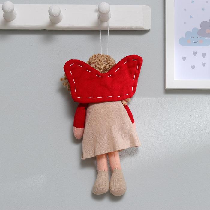 Мягкая игрушка-подвеска "Ангел", кукла с хвостиками, сердце на платье, цвета МИКС